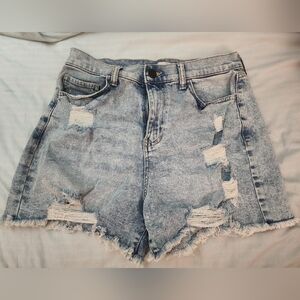Distressed Denim Shorts